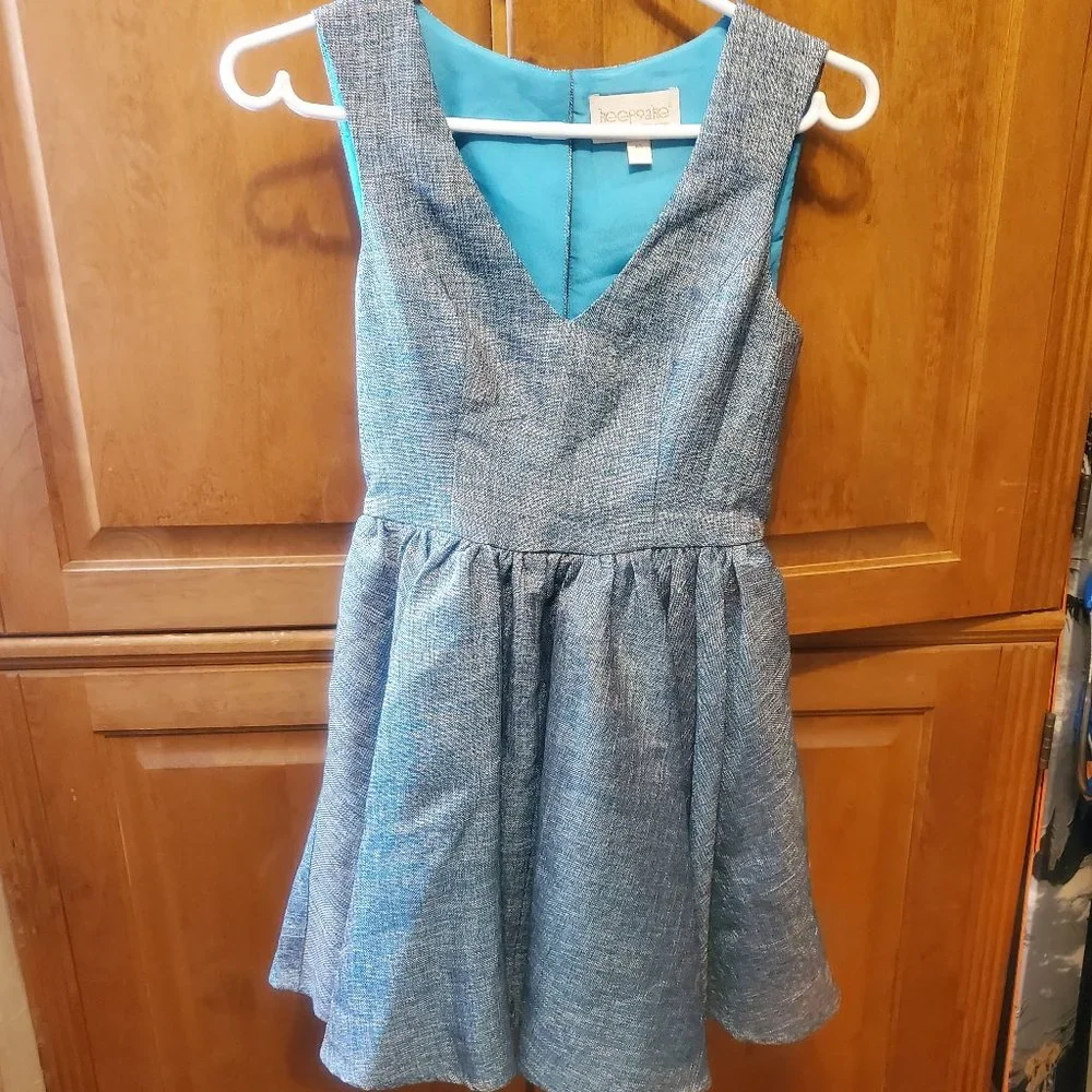 Short blue dress with POCKETS - Picture 7 of 16